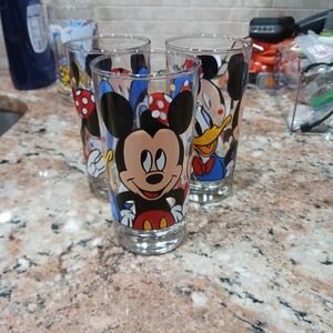 Vintage 3pc. Anchor Hocking Disney Juice Glasses, 12oz  Mickey Minnie Donald Set